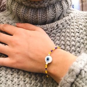(NEW) Beaded Evil Eye Bracelet